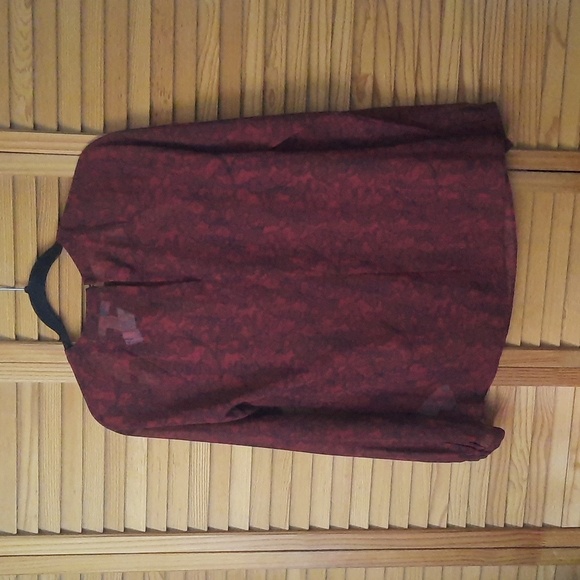 Michael Michael Kors Sheer Long Sleeve Triangle Cutout Neckline Tunic Size Small - Picture 3 of 7